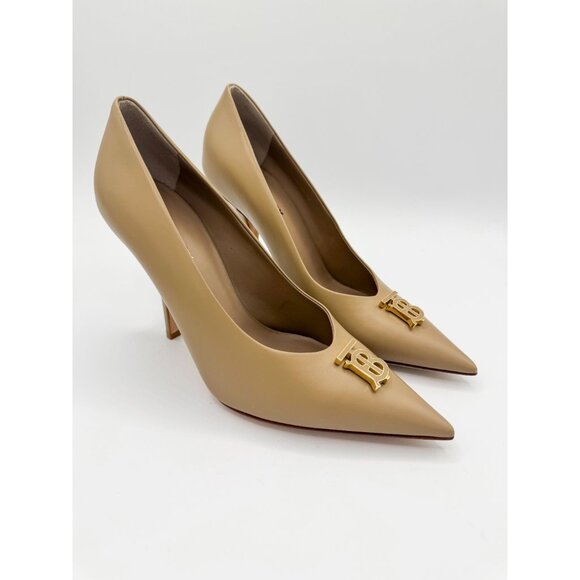 Burberry Ezra TB Natural Leather Pumps - Picture 5 of 12